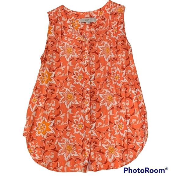 Sleeveless Flowered Tunic,.Women's Floral Tank, Women's Summer Tops - Picture 1 of 6